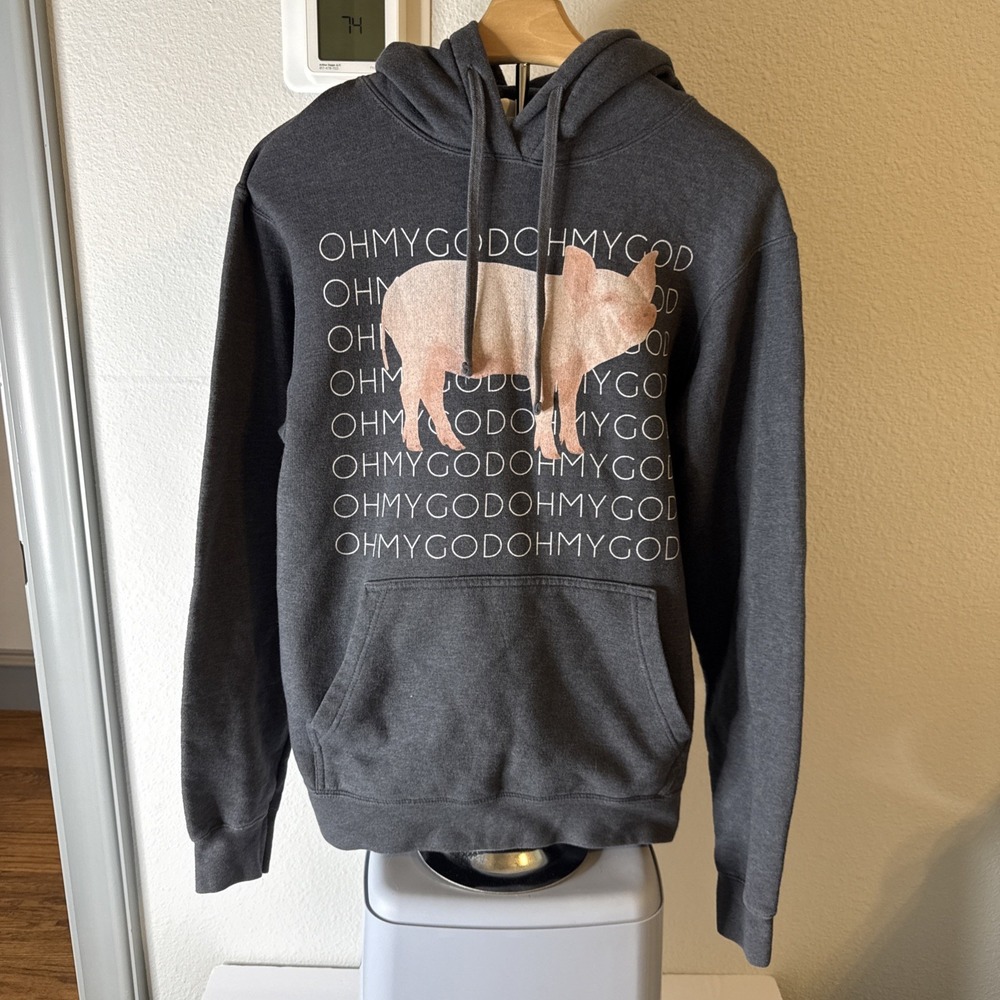 Shane Dawson Men's Pig Hoodie Sweatshirt Gray Size Medium